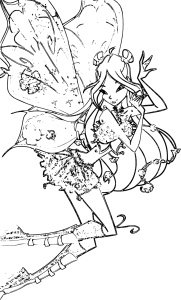 Раскраска фея Флора из Винкс