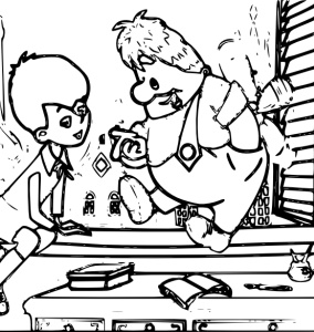 Раскраска малыш и Карлсон на окне из советского мультфильма